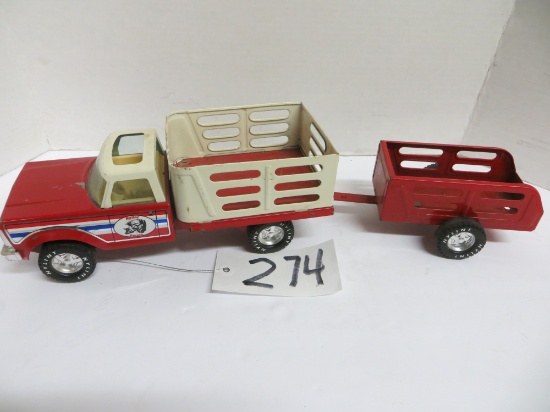 Nylint	Nylint Farms Farm Truck w/ Racks & Trailer Metal