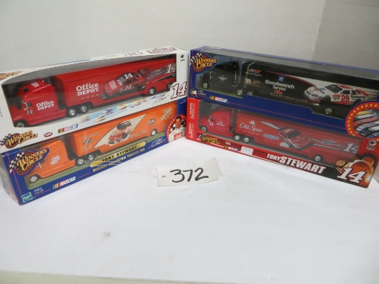 Nascar 	4 Nascar Winners Circle Semi Tractor & Trailers 	