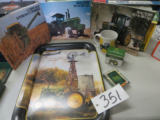 JD serving tray, JD pocket knife, JD manuals