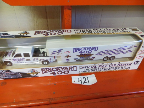 Brickyard 400 Officail Pace Care Hauler	Chevrolet Crew Cab Truck & Trailer, Collector Edition	
