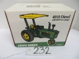 Ertl 	JD 4010 Diesel w/ ROPS & Canopy
