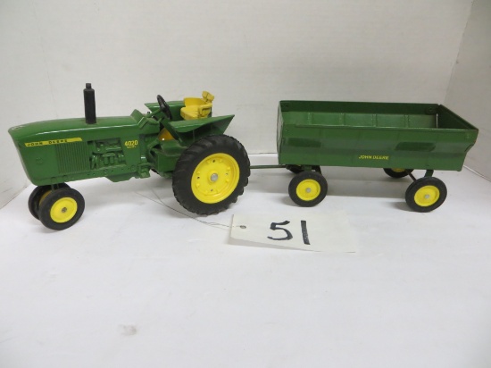 Ertl	JD 4020 Diesel Tractor w/out Cab and JD Wagon