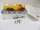 1st Gear 	Mack R-Model Fuel Tanker Shell Logo on Tanker  New w/ Box 		  1/34