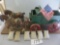 Clydales w/buck wagon & feed wagons L. Holmes, handmade
