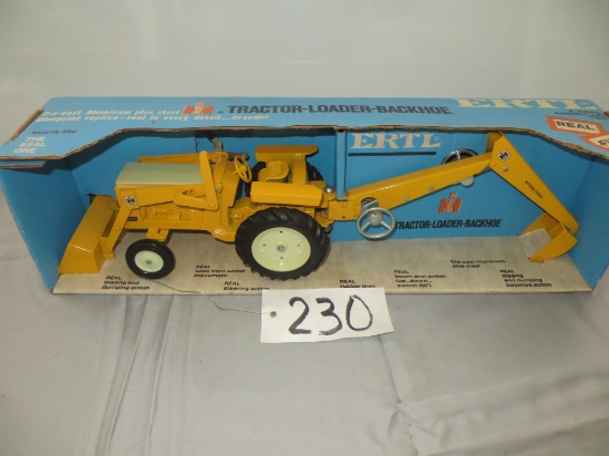Ertl Tracto Loader Backhoe, Blue Box, Mint