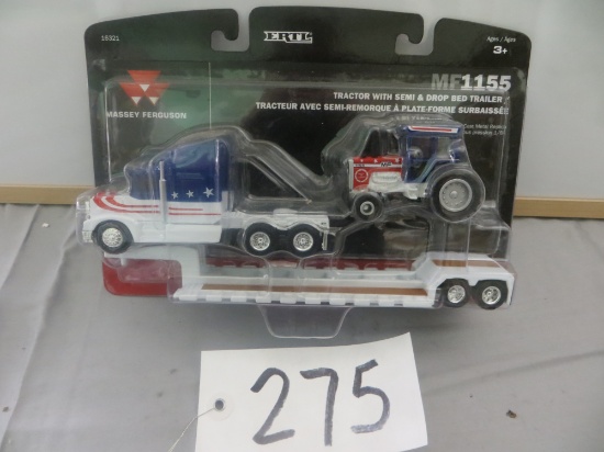Tomy MF tractor w/semi & drop Bed trailer  1/64"