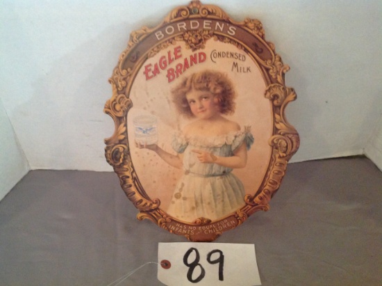 Borden's Eagle Brand Condensed Milk Advertising Board	2 sided