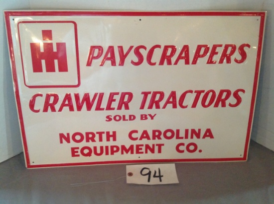 IH PayScrapers Crawler Tractors Sold by NC Equipment, 1960 era mint condition	1 sided