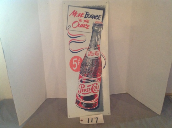 Pepsi Cola  5 cents More Bounce to the Ounce, metal 1 sided