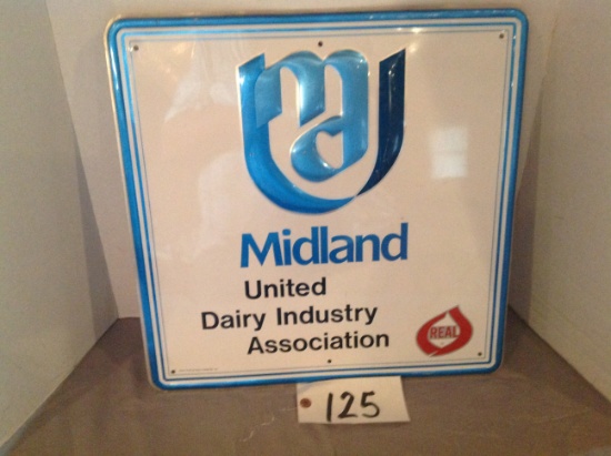 Midland Dairy, one sided sign, Real Milk Symbol