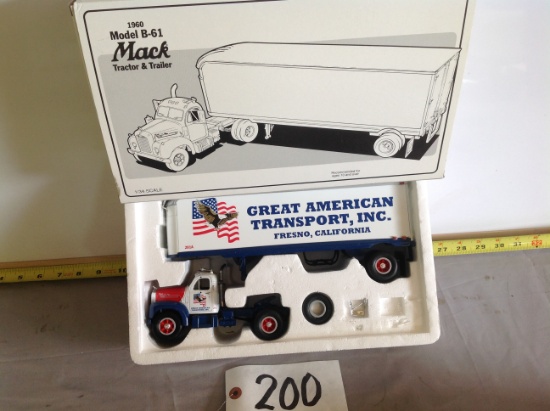 1960 Model B-61 Mack Truck & Trailer "Great American Transport		1st Gear	1/34 scale