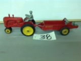 Massey Harris 44 w/man & MH No.11 spreader	Rare made by King  1940's
