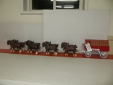 Loyd custom	Budweiser Clydsdales team of 8 with Budweiser wagon   approx 68