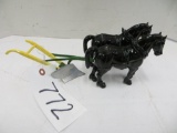 Loyd Custom	pair horse's w/JD 1 bottom plow
