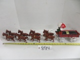 cast iron hitch of 8 horse w/wagon Highlander House Melrow Massachusetts