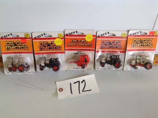 Ertl	5 pc of Case equipment & tractors	1/64 scale
