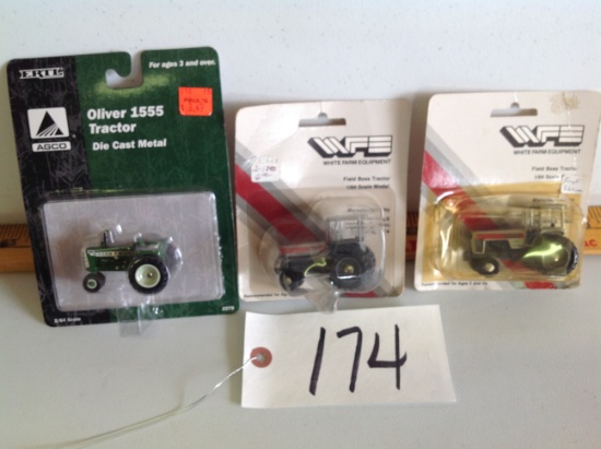 Ertl	2 White & 1 Oliver tractors	1/64 Scale