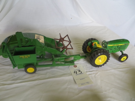 JD 12A pull type combine 50th Anniversary w/JD tractor