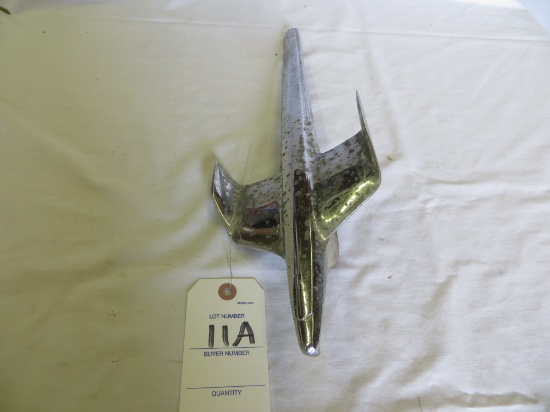 bird hood ornament lots of pitting