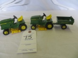 2 JD lawn & garden tractors 1 wagon