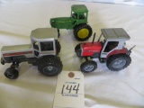White, JD, MF tractors