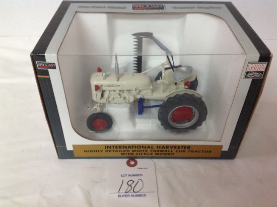 International Harvester Highly Detailed white Farmall Cub w/sickle mower