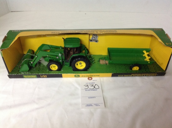 JD 6210 Tractor w/loader & spreader   1/32 Scale