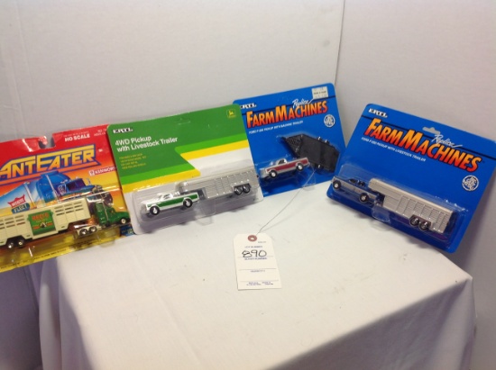 2-4WD pickup w/ Livestock Trailer, Ford F250 w/trailer & Anteater truck