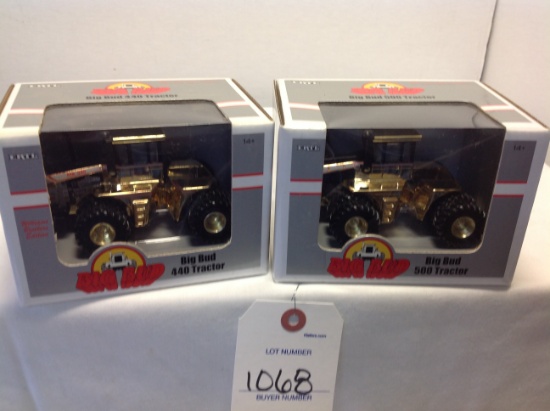 2 Big Bud 500 Tractor gold plated, Toy Tractor Times   1/64 Scale
