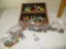 Wooden Jewelry box with Marbles plus 4 additional bags of marbles some Clay, some lead