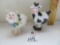 Porcelain cow and pig bobble bodies