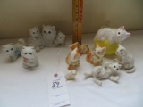 Collection of cat and kitty figurines