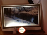 Olympia Beer light w/winter scene