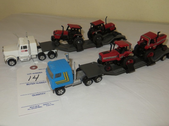 2 International semis w/trailers w/IH tractors