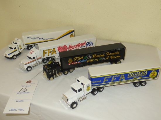 4 FFA semi tractor trailers, different years & states