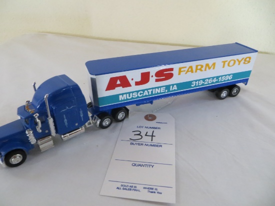 AJS Farm Toys Muscatine, IA Freightliner semi and trailer