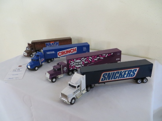 Snickers, Nestle Crunch, Health English Toffee and Good and Plenty  Semi an