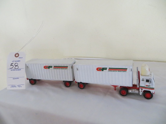 C & F transport Freightliner with doubles