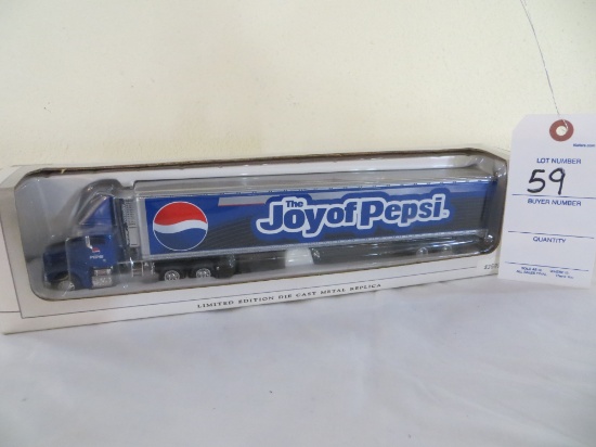 Peterbilt 385 Van Trailer Die Cast Metal The Joy of Pepsi Semi Trailer
