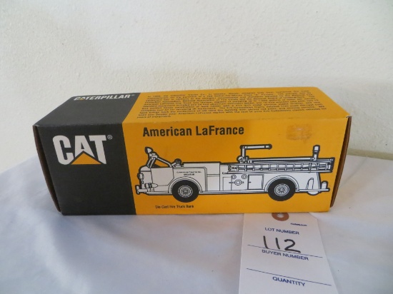 CAT  American LaFrance Class A pumper Die Cast Fire Truck Bank