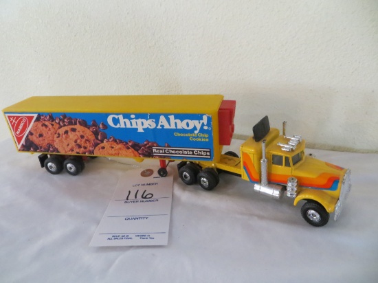 Chips Ahoy semi and trailer yellow