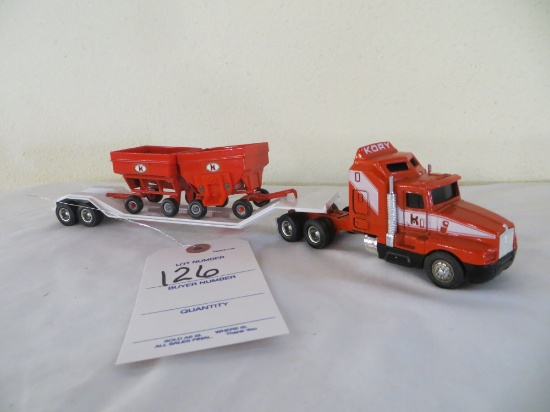 Kory semi with 2 grain wagons on trailer