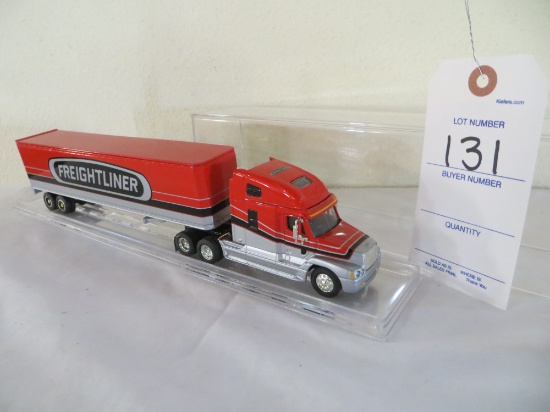Freightliner semi and trailer in plastic case