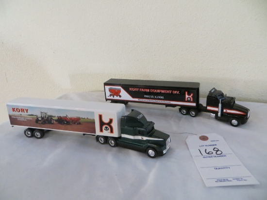 Kory Farm Equipment Div Malius Illinois semi and trailer (2)  Black and Gre