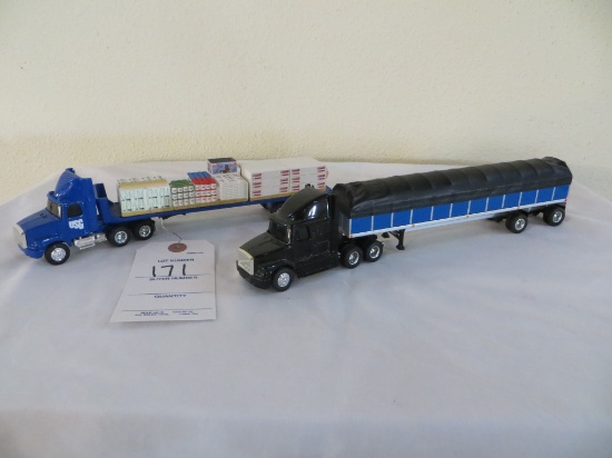 USG Blue and black tarp trailer semi's  (2)