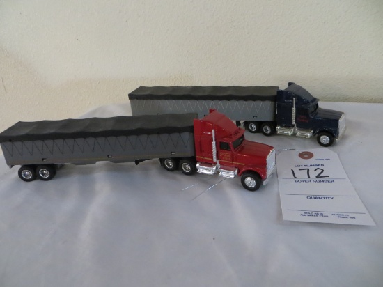 Simons Feed Store and Tims Trucking grain trailers with removable tarps (2)