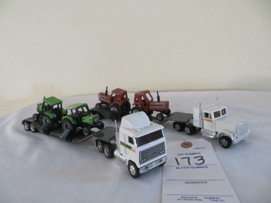 Hesston with 2 Hesston 130-90 tractors andand Deutz Allis with 2 tractors o