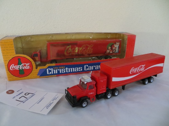 Coca- Cola Christmans Caravan semil and trailer and Coke semi and trailer (