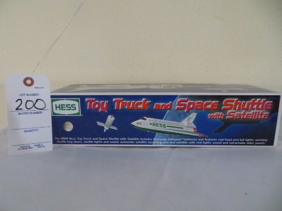 Hess 1999 truck and space shuttle with Satallite Shuttle with blastoff soun