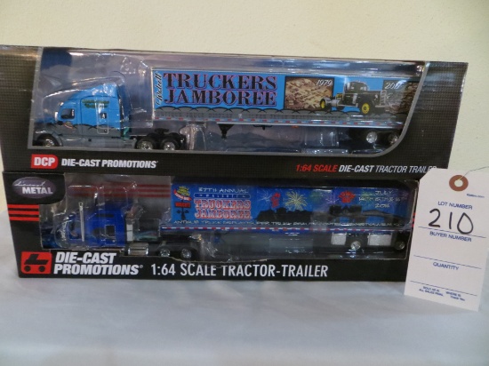 Truckers Jamboree July 14-16th 2016 Kenworth Semi and trailer and Peterbilt
